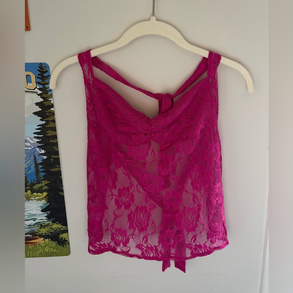 Pink Open Back Top